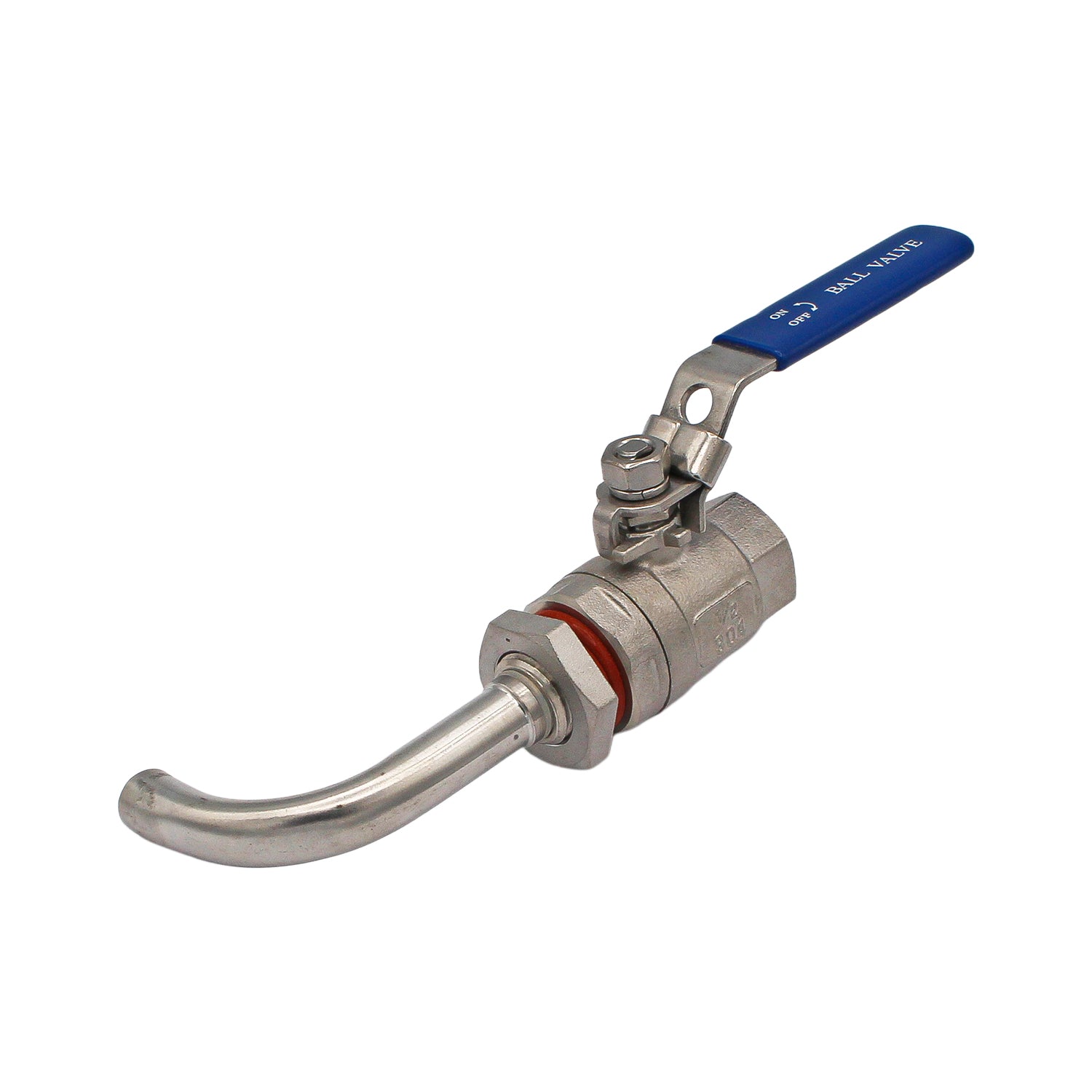 Stainless Steel 1/2" Female NPT 2-Piece Ball Valve with Racking Arm -  Canuck Homebrew Supply, Canada