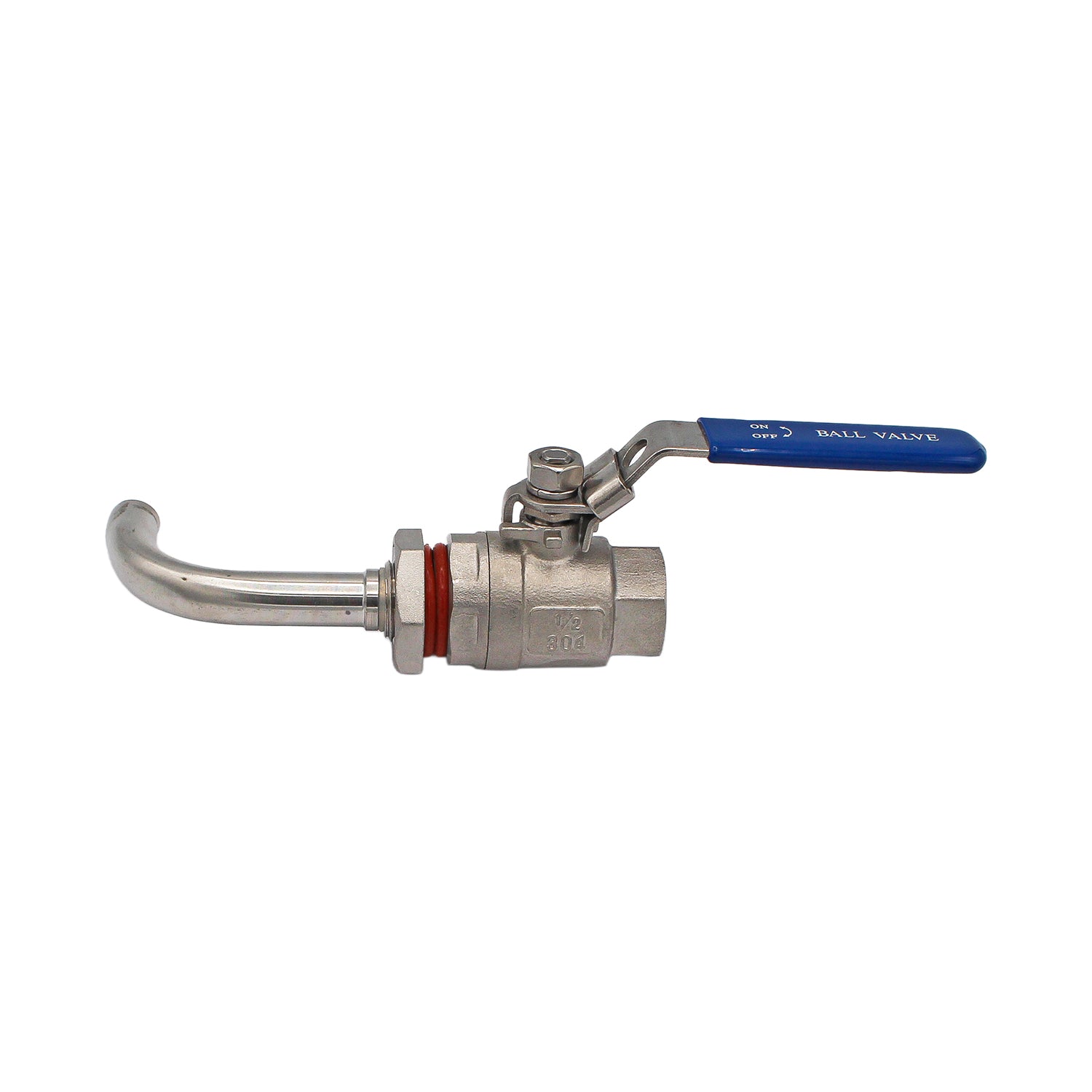 Stainless Steel 1/2" Female NPT 2-Piece Ball Valve with Racking Arm -  Canuck Homebrew Supply, Canada