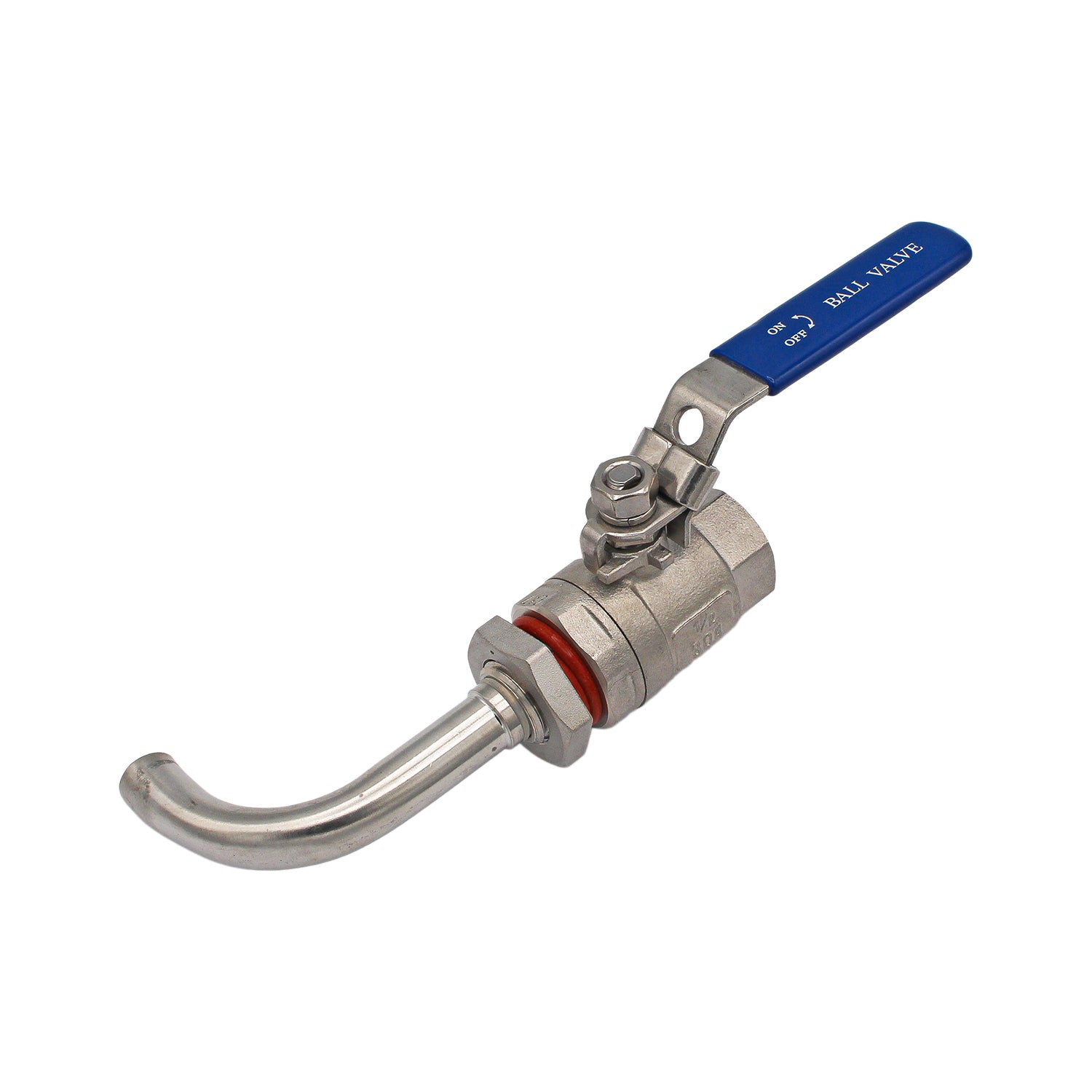 Stainless Steel 1/2" Female NPT 2-Piece Ball Valve with Racking Arm -  Canuck Homebrew Supply, Canada
