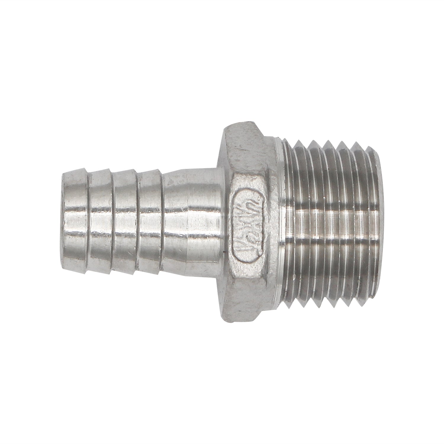 Stainless Steel Compact Barb - 1/2" Male NPT to 1/2" Barb -  Canuck Homebrew Supply, Canada