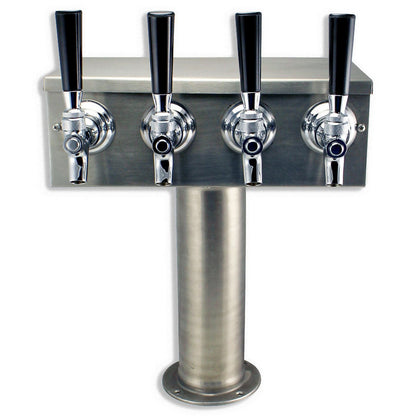 4 Faucet T Beer Tower - Brushed Stainless Steel - Canadian Homebrewing Supplier - Free Shipping - Canuck Homebrew Supply