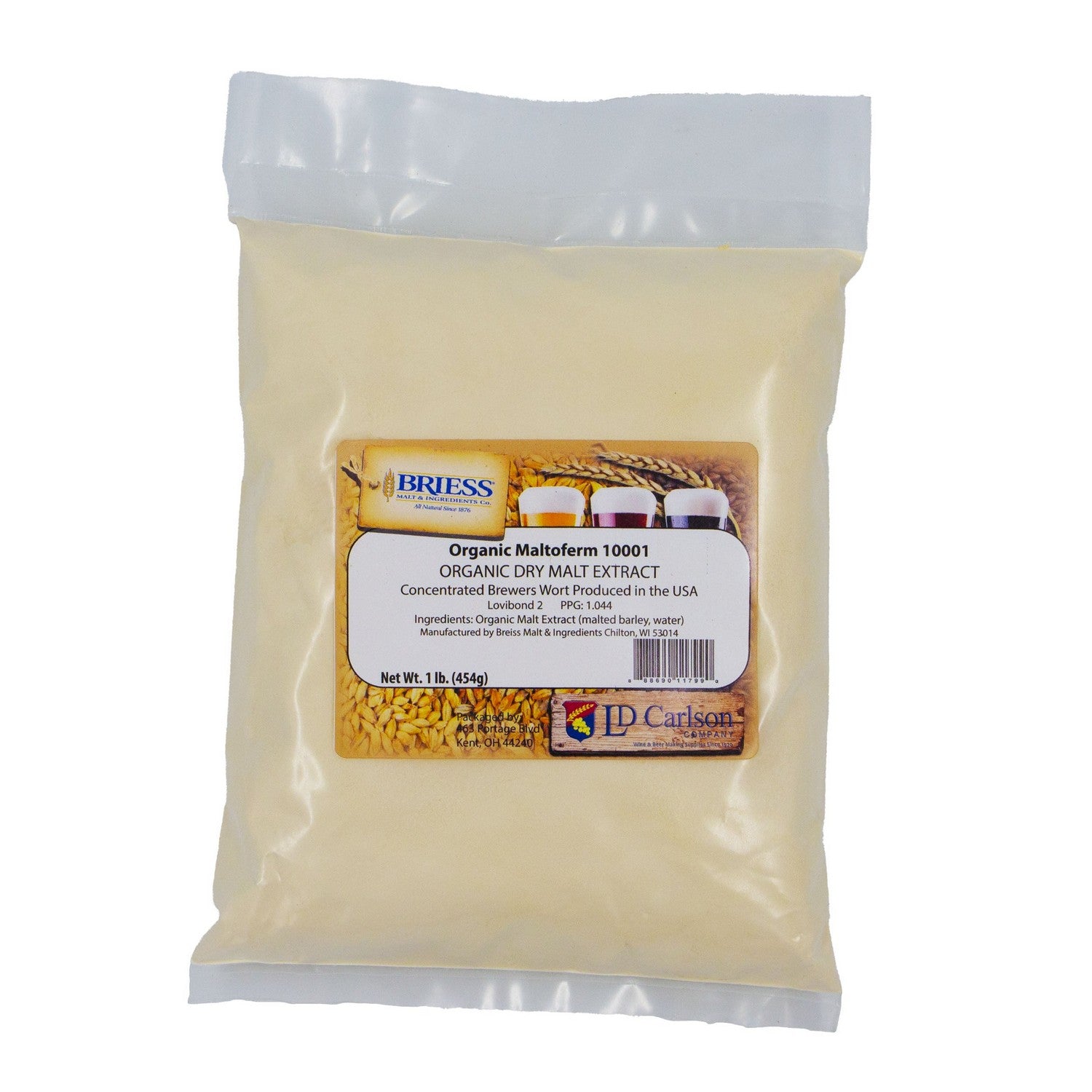 Maltoferm 10001 - Organic Light Dry Malt Extract (DME) - 1lb