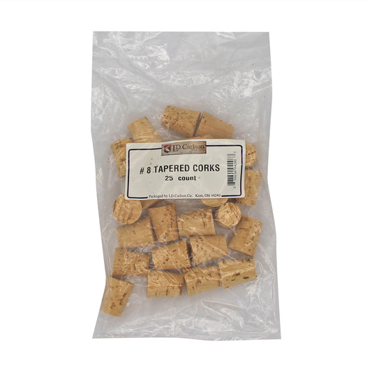 Tapered Cork Stopper - No. 8 - 25 per bag