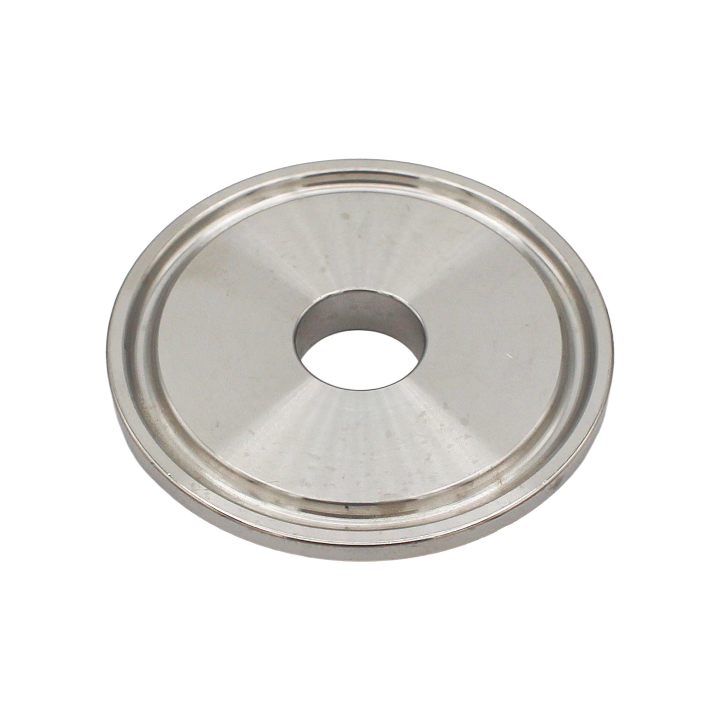 1.5" Tri Clamp End Cap with 1/2" Cutout - Tri Clover Sanitary Stainless Steel Fitting