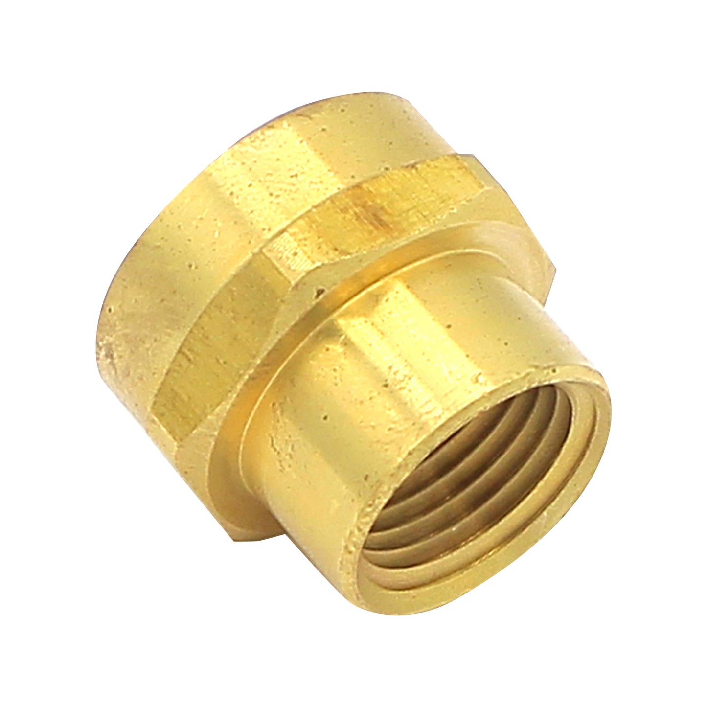 Brass 3/4" Female Garden Hose to 1/2" Female NPT with Hex Nut