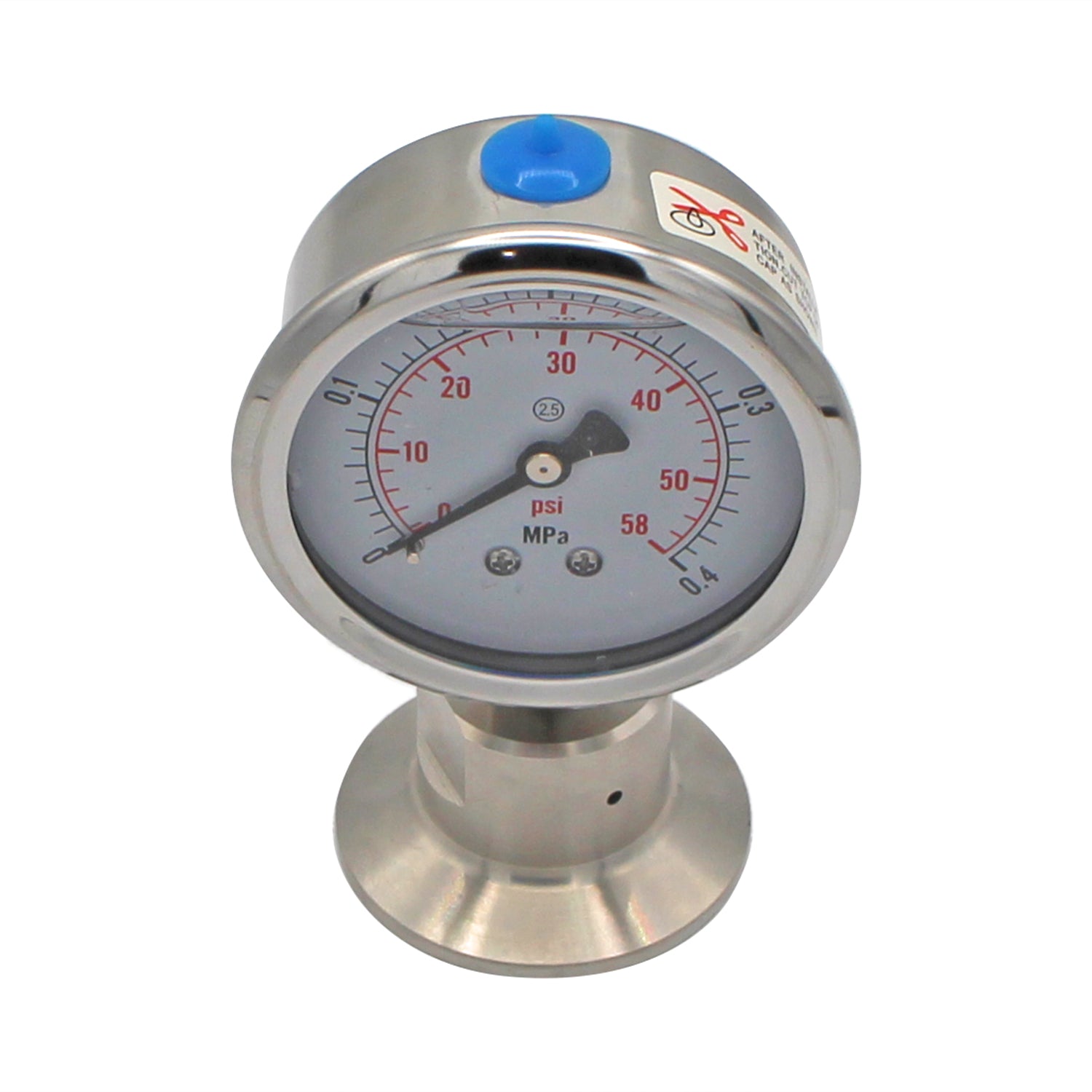 Tri Clover Pressure Gauge - 1.5" TC 0-60 PSI -  Canuck Homebrew Supply, Canada