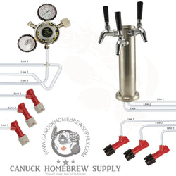 Pin Lock Triple Beer Tower Kegerator Kit