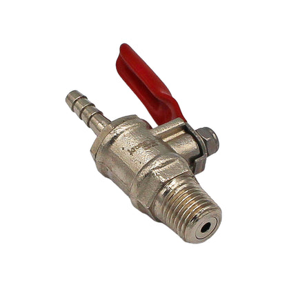 Gas Shut Off Valve with Check - 3/16" Barb to 1/4" MFL -  Canuck Homebrew Supply, Canada