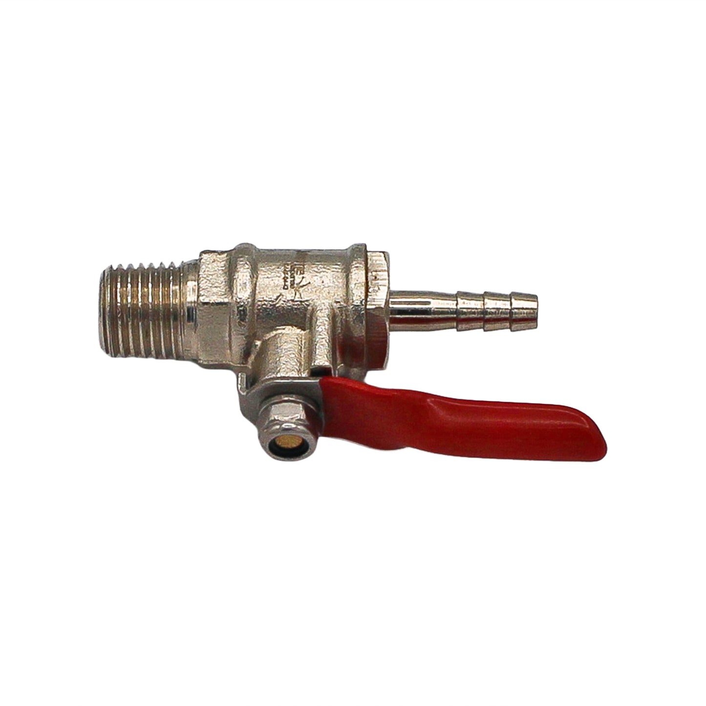 Gas Shut Off Valve with Check - 3/16" Barb to 1/4" MFL -  Canuck Homebrew Supply, Canada