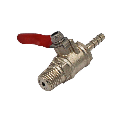 Gas Shut Off Valve with Check - 3/16" Barb to 1/4" MFL -  Canuck Homebrew Supply, Canada