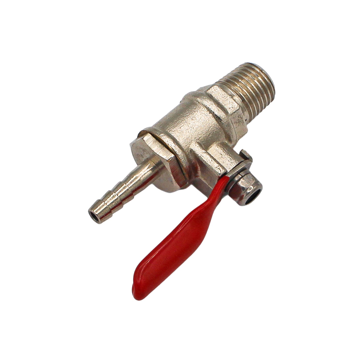 Gas Shut Off Valve with Check - 3/16" Barb to 1/4" MFL -  Canuck Homebrew Supply, Canada
