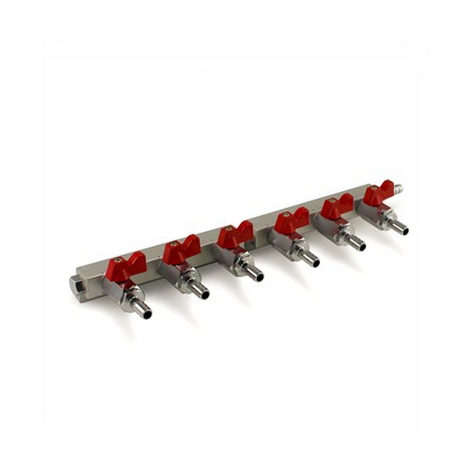 Aluminum 6 Way Gas Manifold - 3/8” Barbs