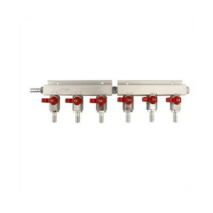 Aluminum 6 Way Gas Manifold - Lines