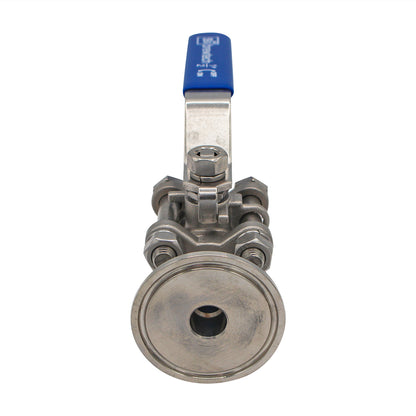 Ss Brewtech 1.5" Tri Clamp to 1/2" Female NPT 3-Piece Ball Valve - Tri Clover Sanitary Stainless Steel Fitting