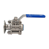 Ss Brewtech Stainless Steel 1.5" TC to 1/2" Female NPT 3-Piece Ball Valve