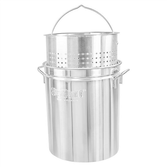 Bayou Classic Stainless Steel Stock Pot With Basket - 44 Qt. [1144]