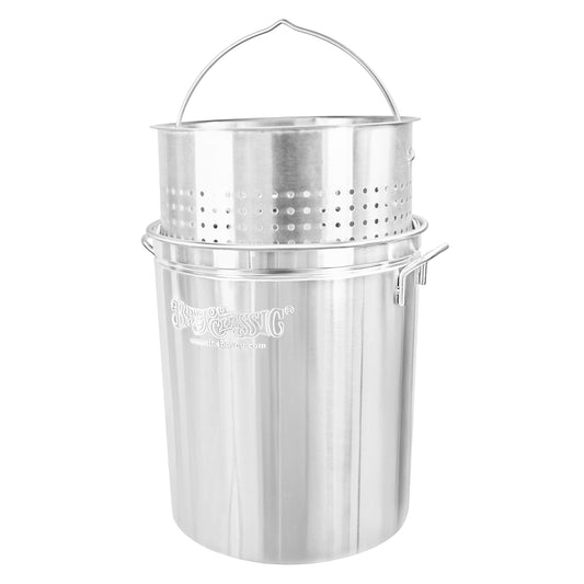 Bayou Classic Stainless Steel Stock Pot With Basket - 62 Qt. [1162]
