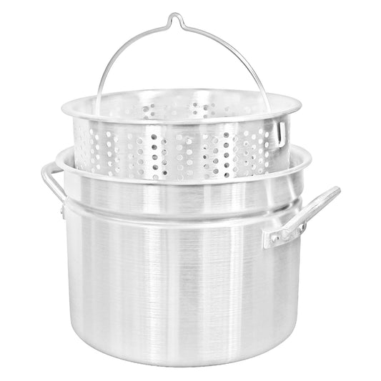 Bayou Classic Aluminum Stock Pot With Basket - 24 Qt. [4024]