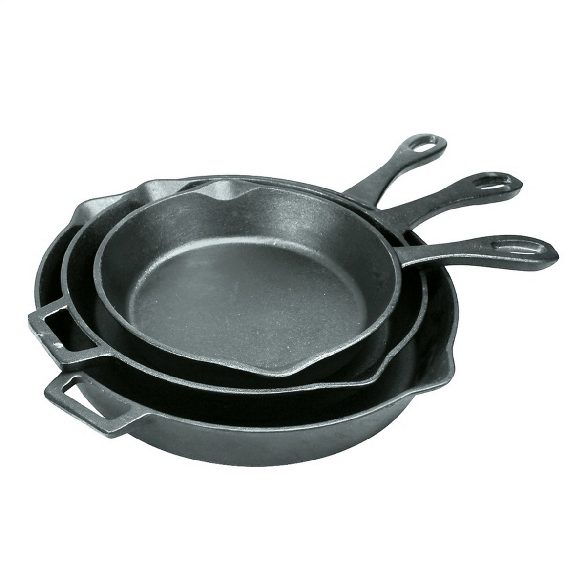 Bayou Classic Cast Iron 3-Piece Skillet Set - 10", 12", 14" [7405]