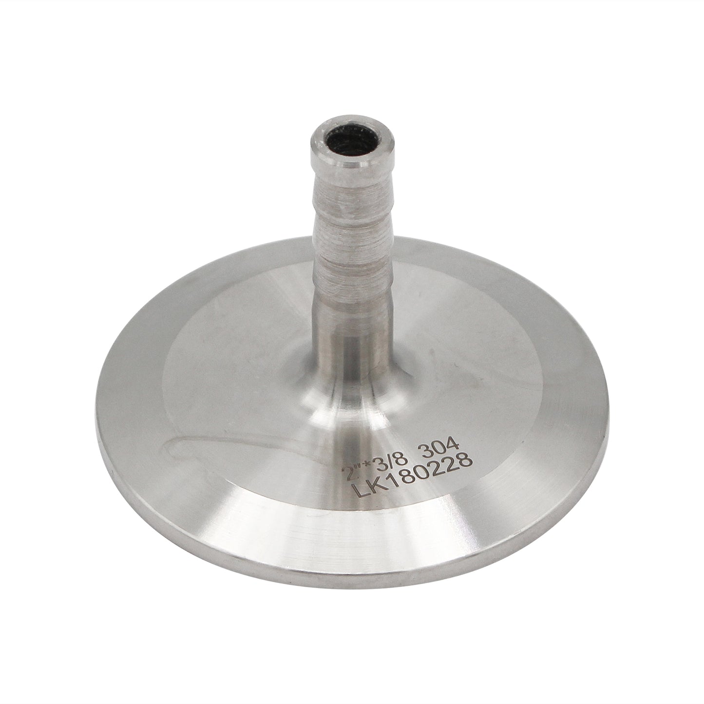 2" Stainless Steel Tri-Clover Cap w/ 3/8" Barb