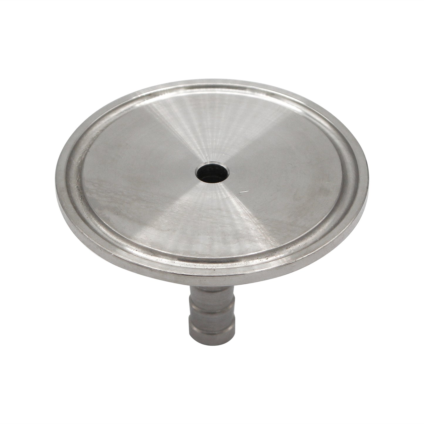 2" Stainless Steel Tri-Clover Cap w/ 3/8" Barb