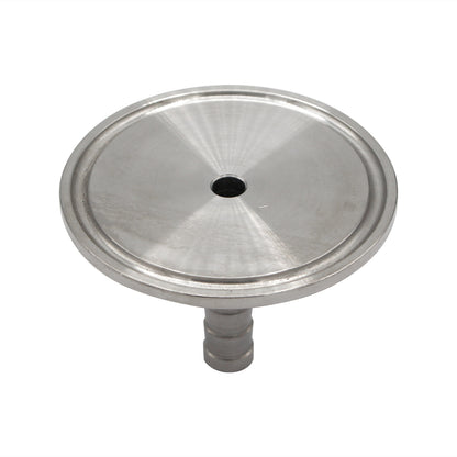 2" Stainless Steel Tri-Clover Cap w/ 3/8" Barb