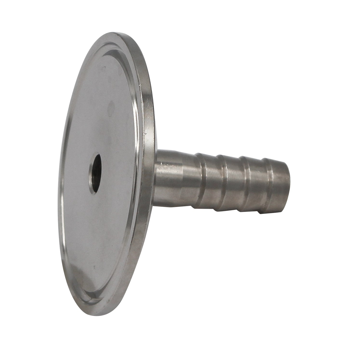 Stainless Steel Tri-Clover Barbed Fitting - 1/2" Barb to 2" TC