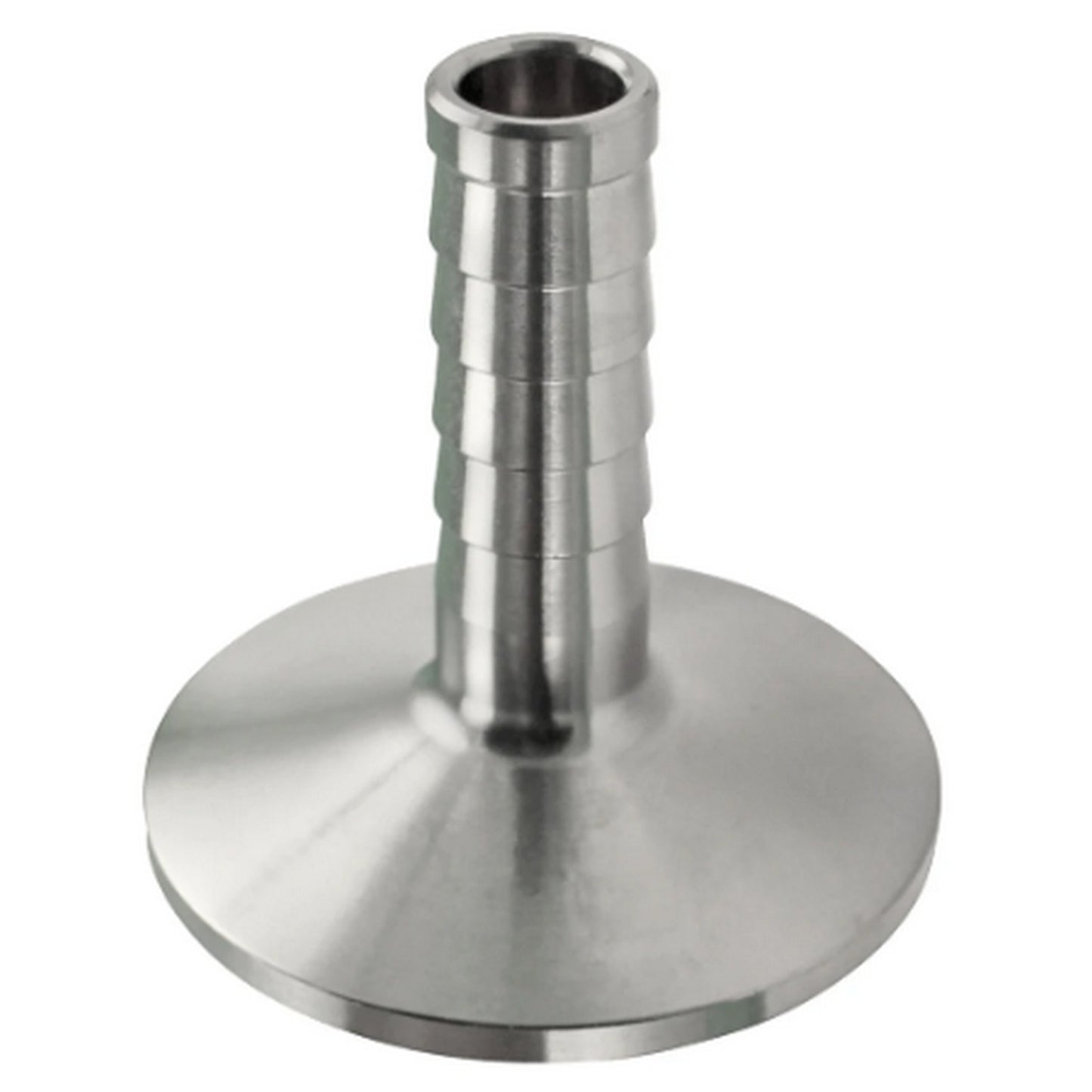 Stainless Steel Tri-Clover Barbed Fitting - 1/2” Barb to 2” TC