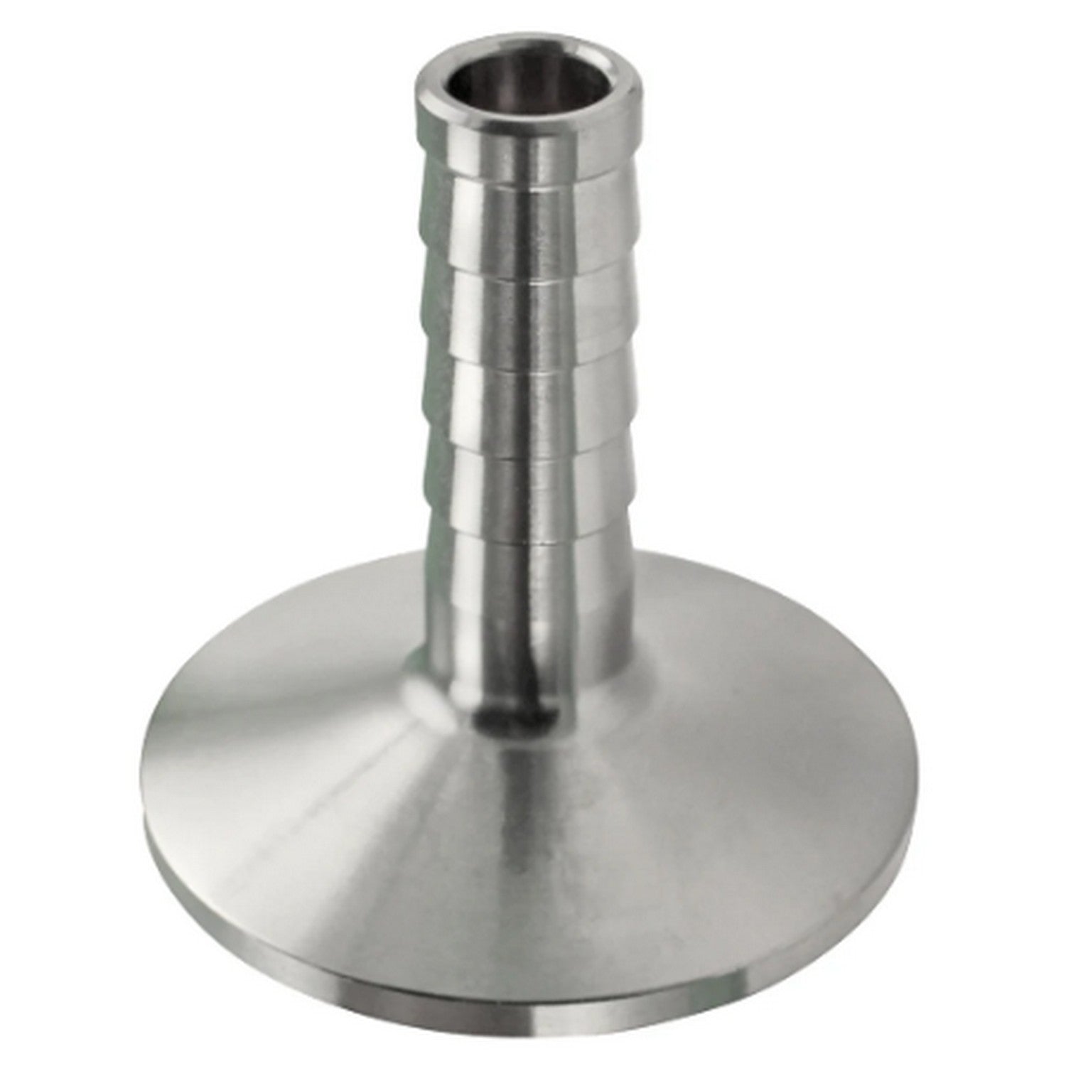 Stainless Steel Tri-Clover Barbed Fitting - 1/2” Barb to 2” TC