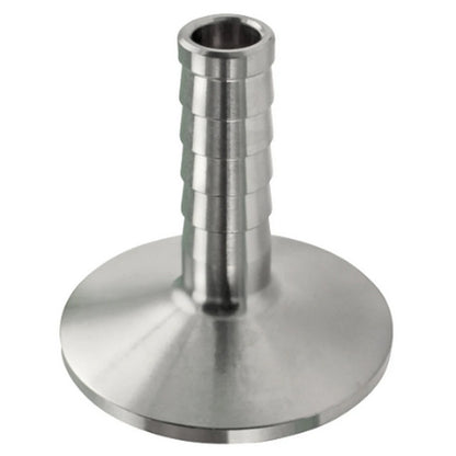 Stainless Steel Tri-Clover Barbed Fitting - 1/2” Barb to 2” TC