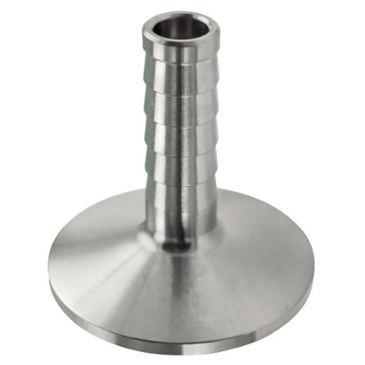 Stainless Steel Tri-Clover Barbed Fitting - 1/2” Barb to 2” TC