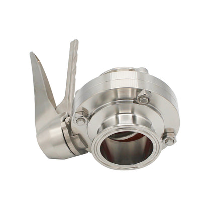 2" Tri Clamp Squeeze Trigger Butterfly Valve - Tri Clover Sanitary Stainless Steel Fitting
