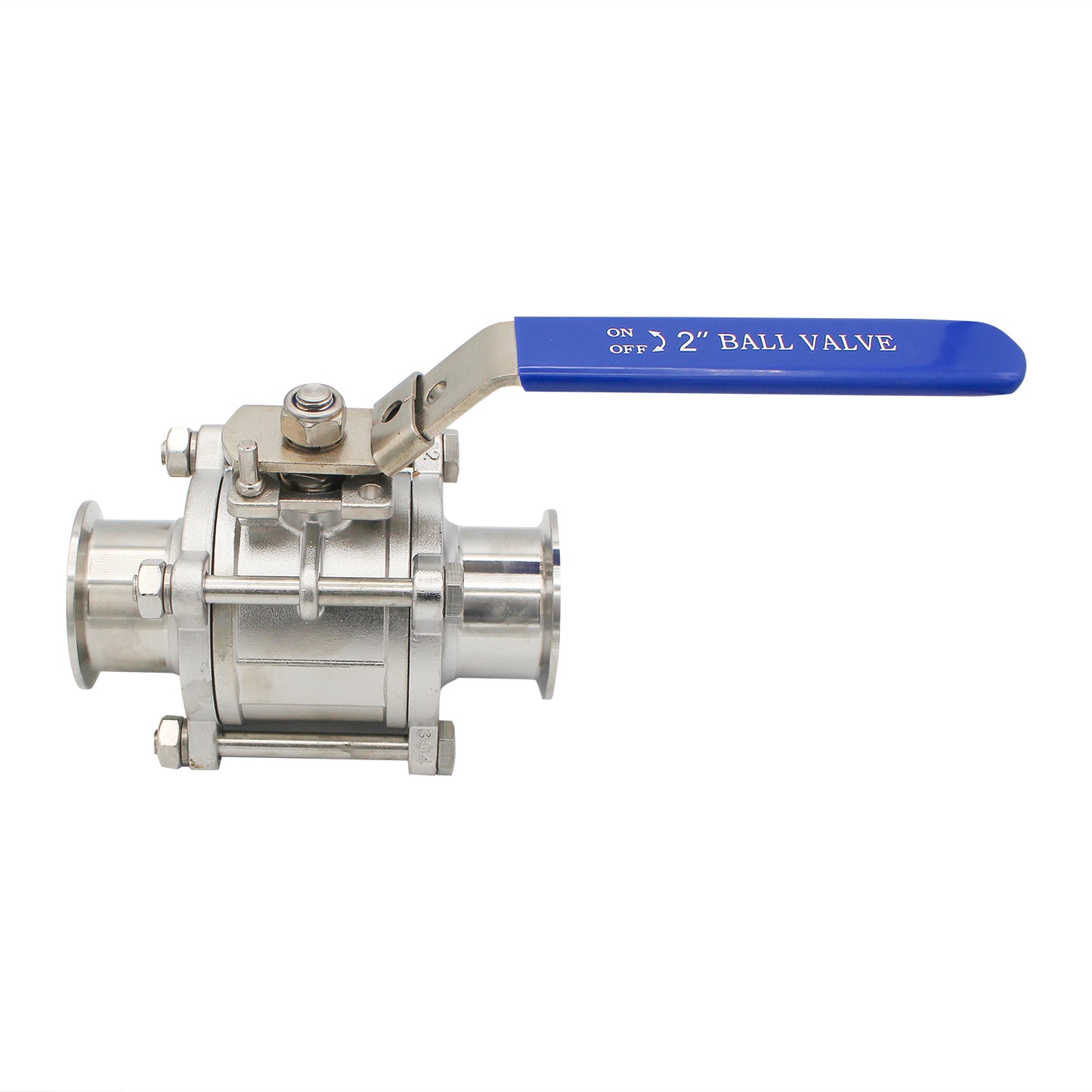 2" Tri Clamp 3-Piece Ball Valve - Tri Clover Sanitary Stainless Steel Fitting