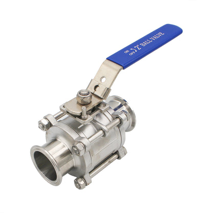 2" Tri Clamp 3-Piece Ball Valve - Tri Clover Sanitary Stainless Steel Fitting