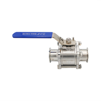 2" Tri Clamp 3-Piece Ball Valve - Tri Clover Sanitary Stainless Steel Fitting