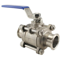 Stainless Steel Tri-Clover 3 Piece Ball Valve – 2” TC