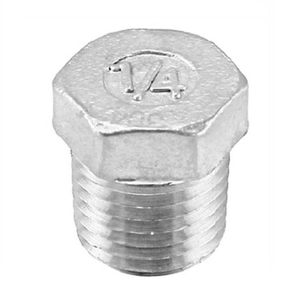 Stainless Steel Hex Plug - 1/4" Male NPT