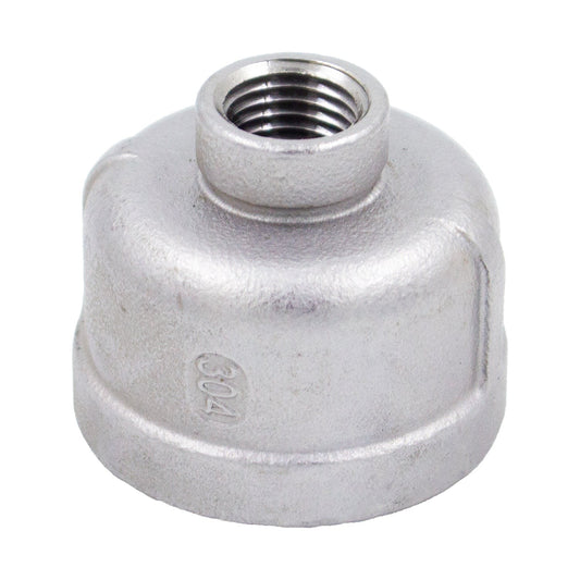 Stainless Steel Reducing Coupler - 1" Female NPT X 1/4" Female NPT