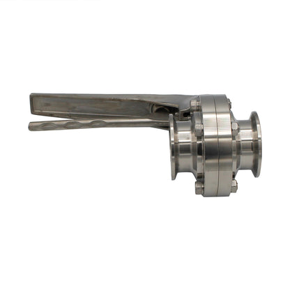 1" Tri Clamp Squeeze Trigger Butterfly Valve (All Stainless) - Tri Clover Sanitary Stainless Steel Fitting