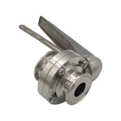 1" Tri Clamp Squeeze Trigger Butterfly Valve (All Stainless) - Tri Clover Sanitary Stainless Steel Fitting