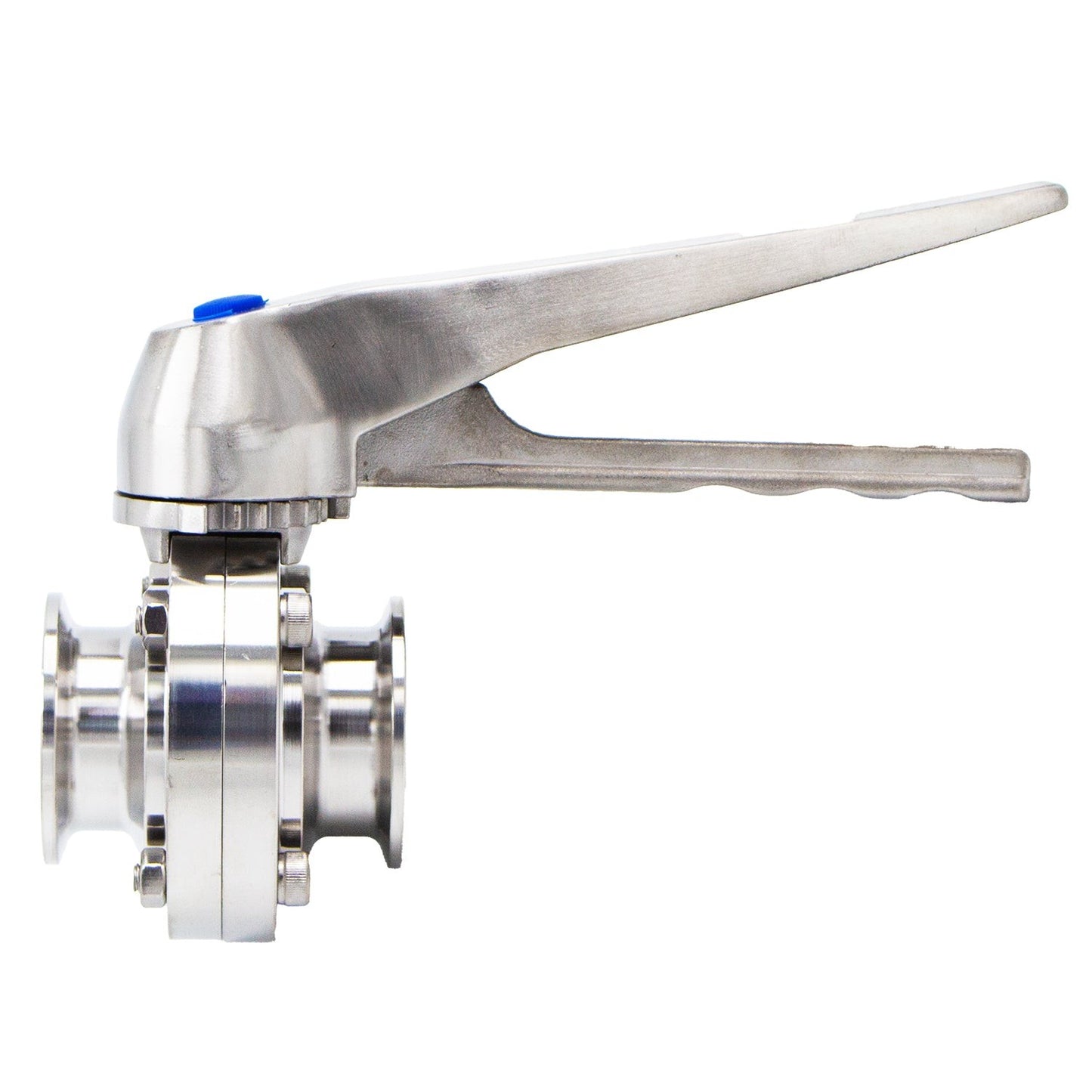 1" Tri Clamp Squeeze Trigger Butterfly Valve (All Stainless) - Tri Clover Sanitary Stainless Steel Fitting