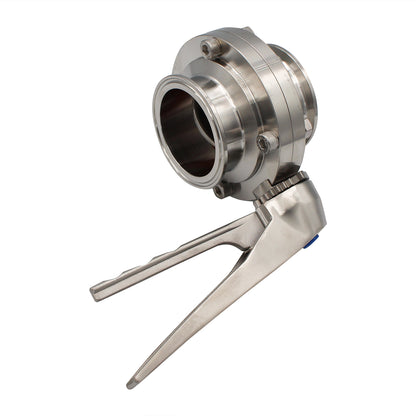 2.5" Tri Clamp Squeeze Trigger Butterfly Valve (All Stainless) - Tri Clover Sanitary Stainless Steel Fitting