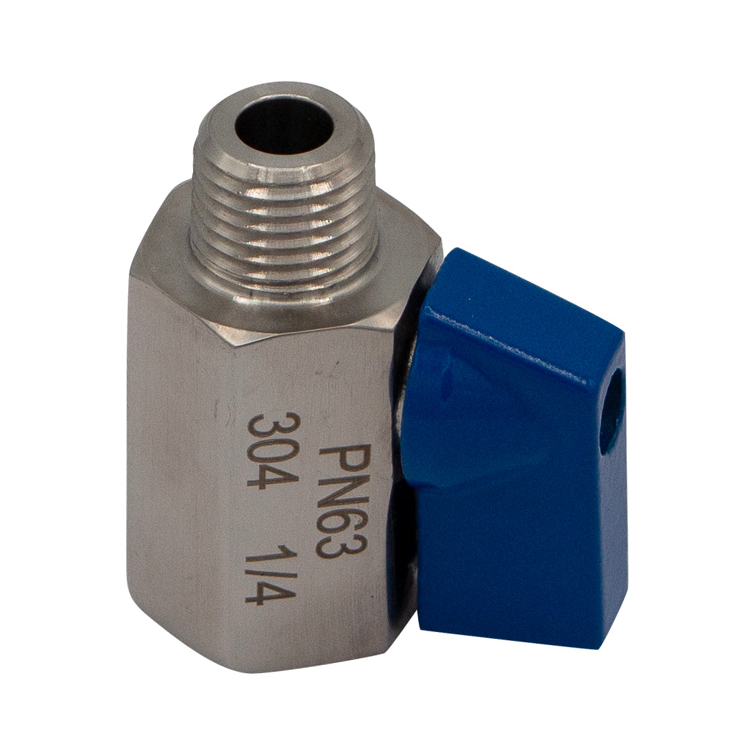 Stainless Steel 1/4" Male NPT to 1/4" Female NPT Mini Ball Valve