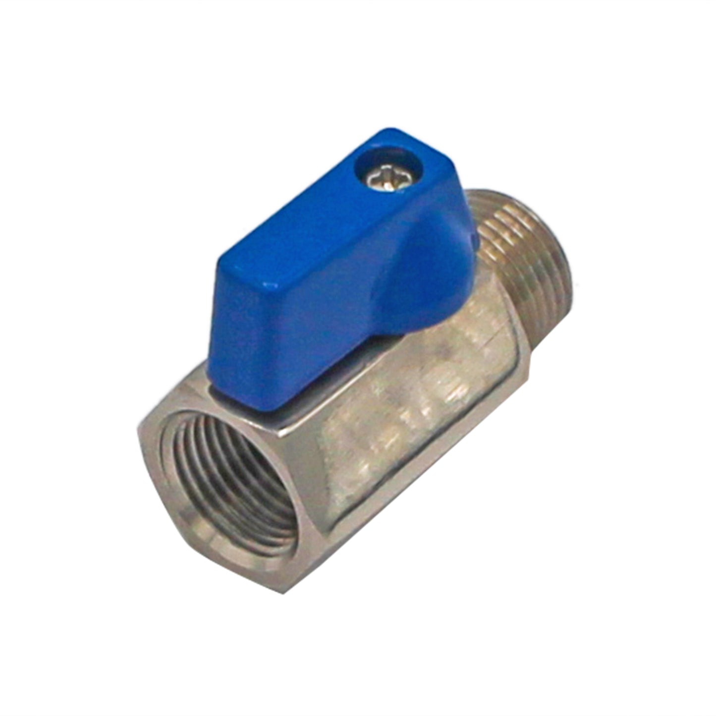 Stainless Steel 3/8" Male NPT to 3/8" Female NPT Mini Ball Valve