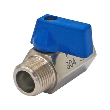 Stainless Steel 3/8" Male NPT to 3/8" Female NPT Mini Ball Valve