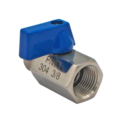 Stainless Steel 3/8" Male NPT to 3/8" Female NPT Mini Ball Valve