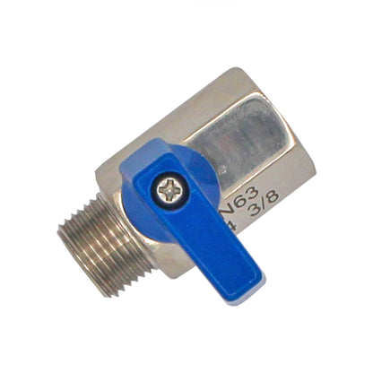Stainless Steel 3/8" Male NPT to 3/8" Female NPT Mini Ball Valve