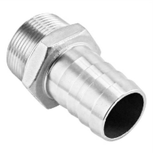 Stainless Steel Fitting - 1.25" Male NPT X 1.25" OD Barb