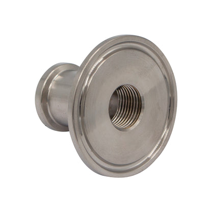 Stainless Steel Tri-Clover Threaded Cap Reducer - 1.5" TC X 3/4" TC (3/8" NPS)