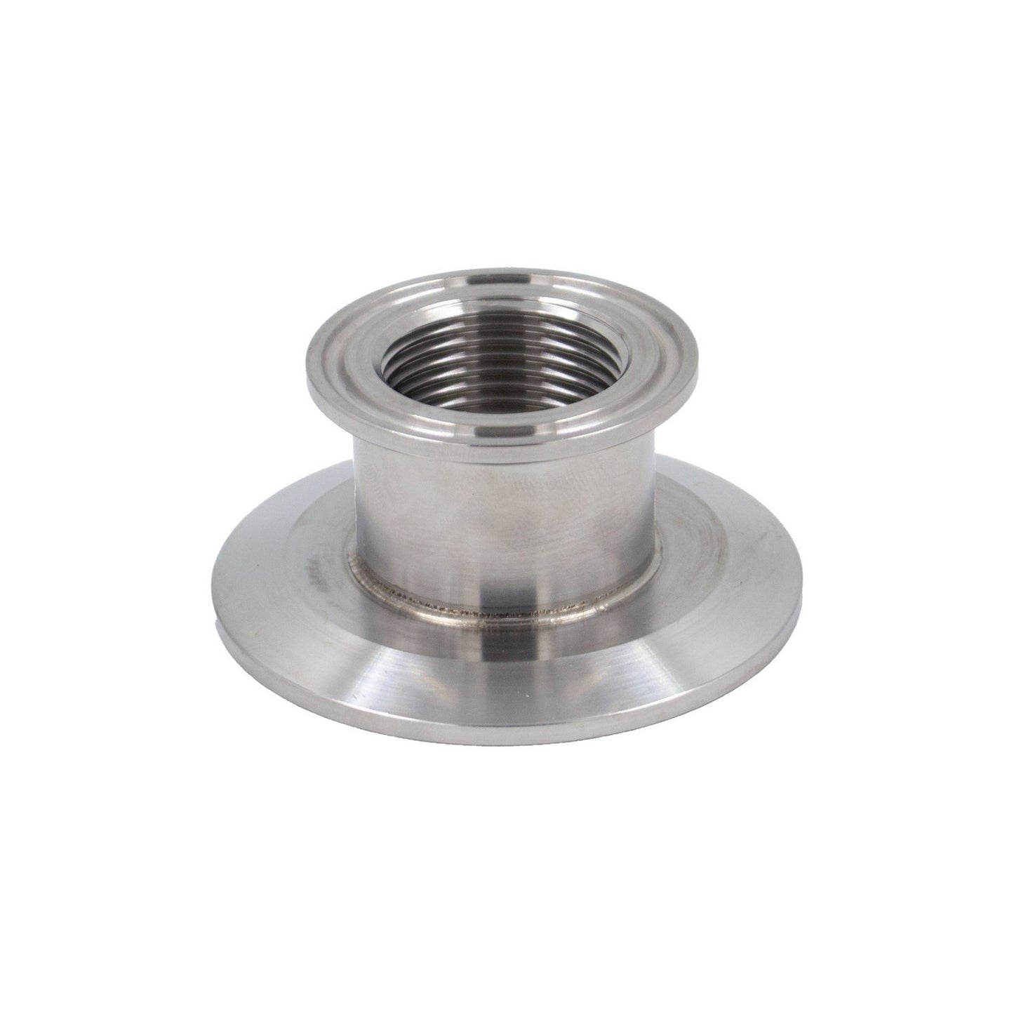 Stainless Steel Tri-Clover Threaded Cap Reducer - 2.5" TC X 1" TC (1" NPS)